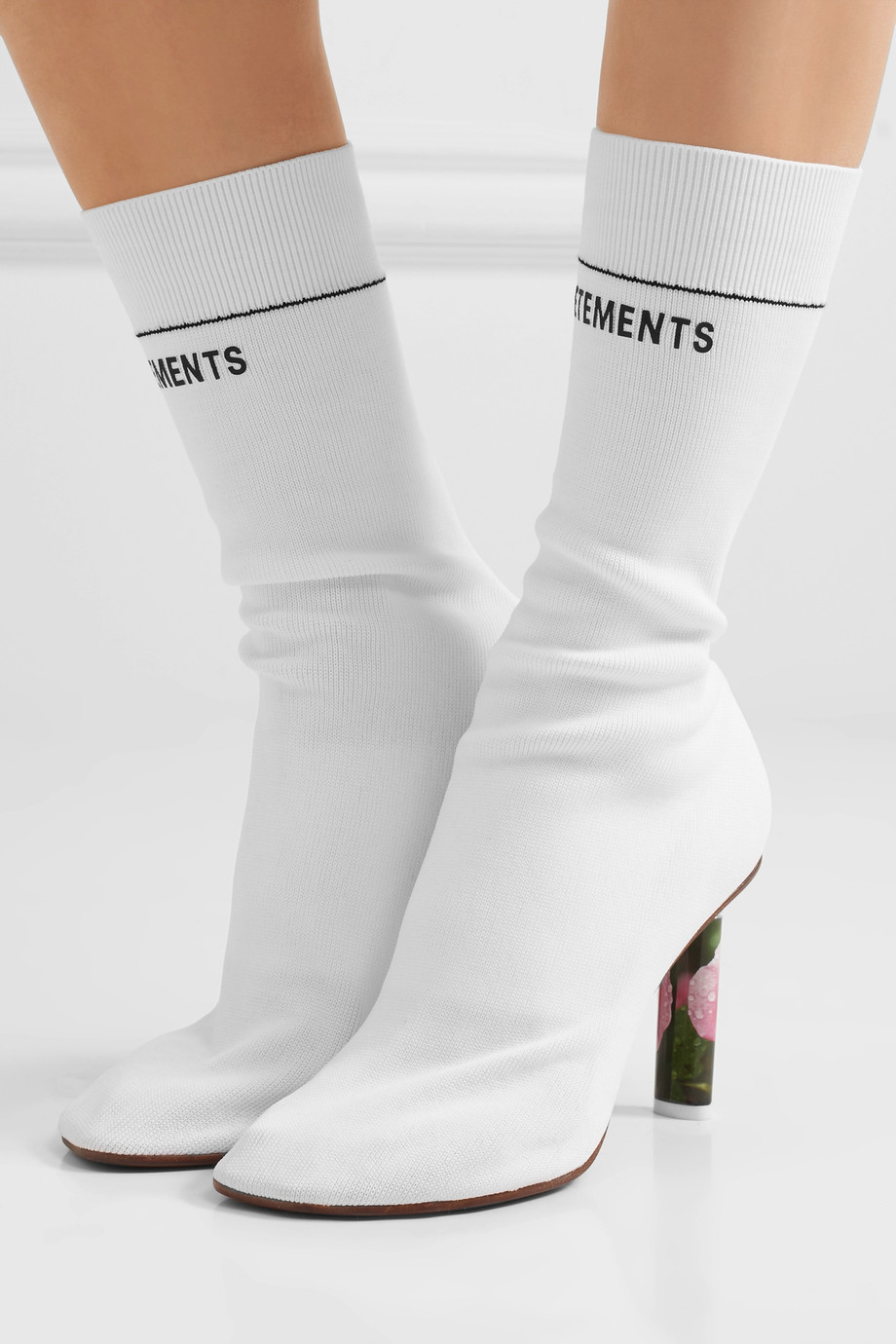 White ankle boots by Vetements